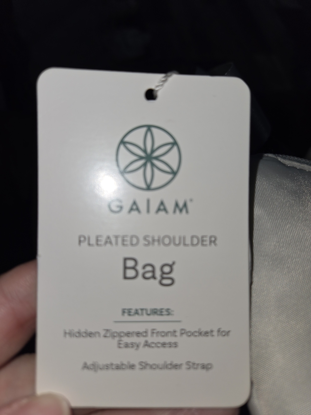 GAIAM Light Gray Nylon Shoulder Hobo Bag - Picture 2 of 3